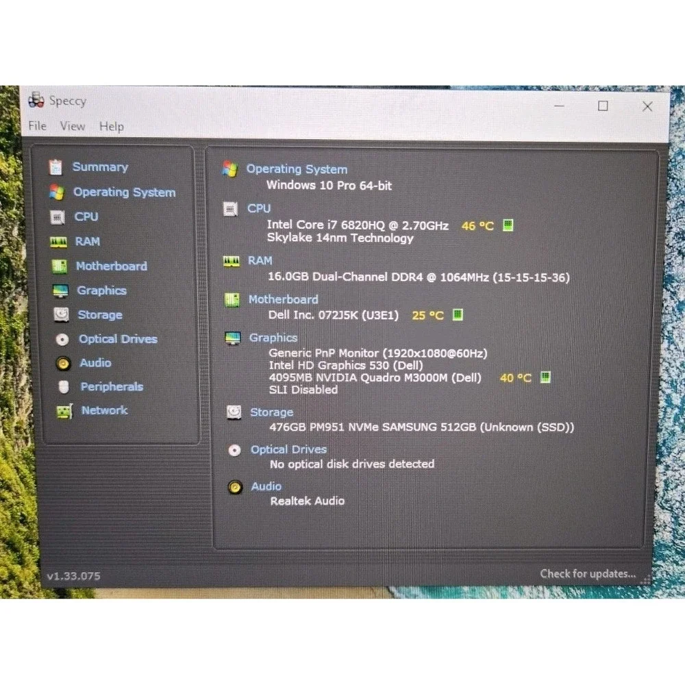 Dell Precision 7710 i7-6820 16GB 500GB SSD Quadro M3000M Win10 Pro AC ADAPTER